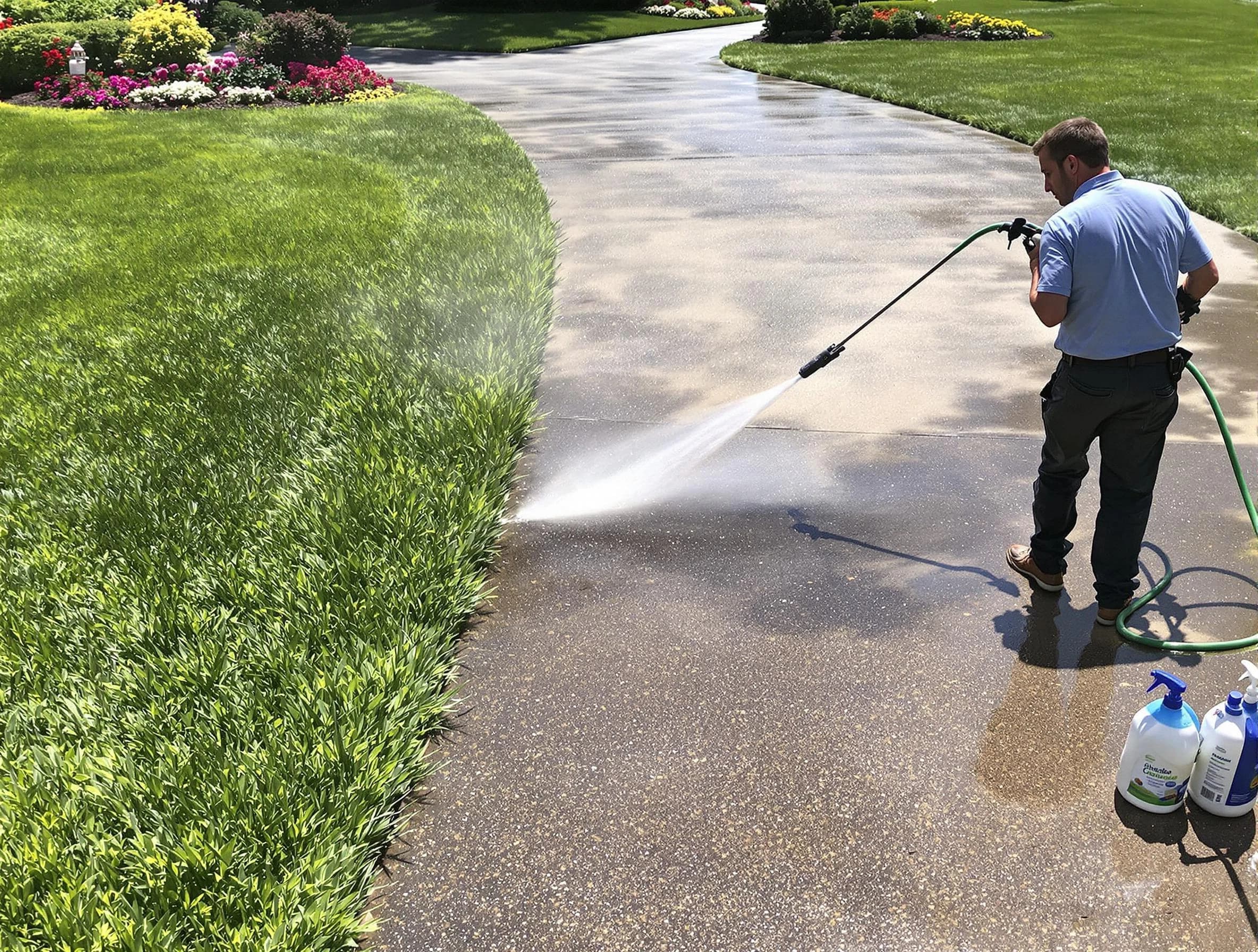 Before and after pressure washing by Solon Power Washing in Solon